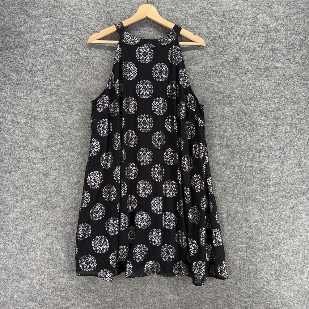 Marianne Dress Women M Medium Black Geometric Shift Short Sleeveless Casual